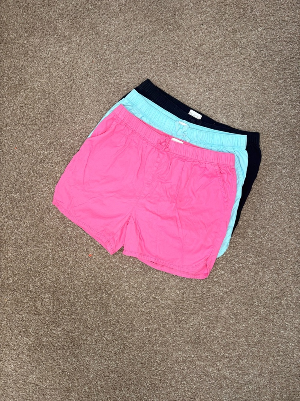 The Children's Place Pink, Light Blue & Black Girls 3-Pack Shorts